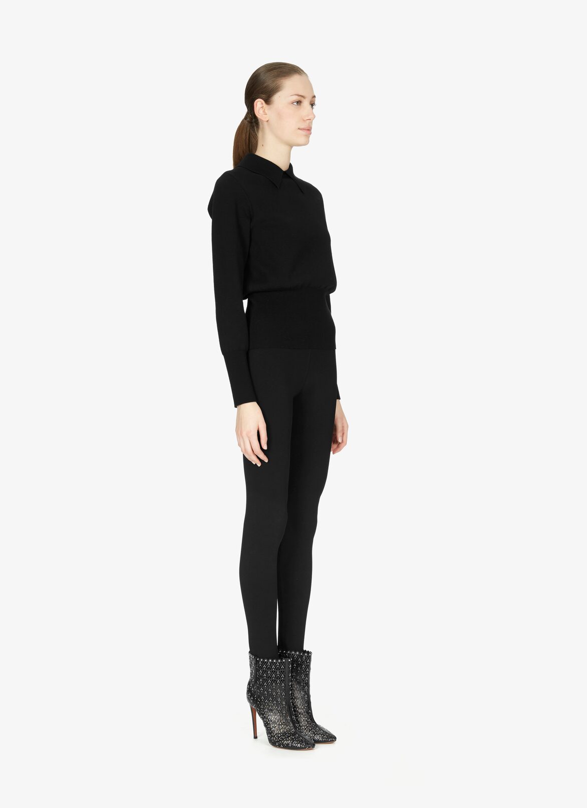 Calfskin Stiletto Ankle Boot ALAÏA BLACK CALFSKIN STILETTO ANKLE BOOT